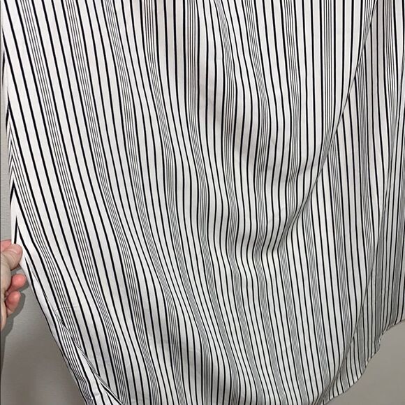 LOFT Striped Halter Maxi Dress Black White Sleeveless‎ Size 10 - Picture 6 of 12